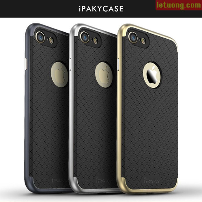 Ốp lưng Iphone 7 Ipaky Case Hybrid 2 lớp + kính cường lực 5