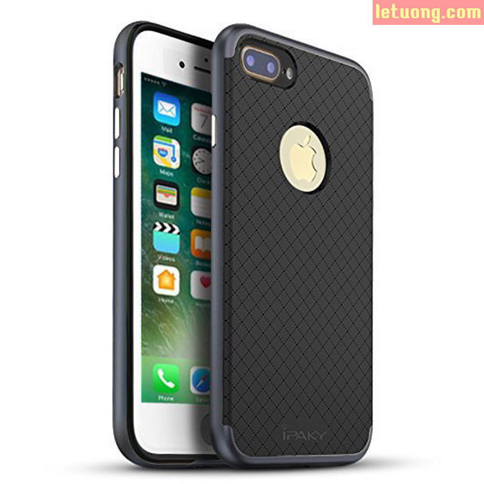 Ốp lưng Iphone 7 Plus Ipaky Case neo Hybrid Caro + kính cường lực 3