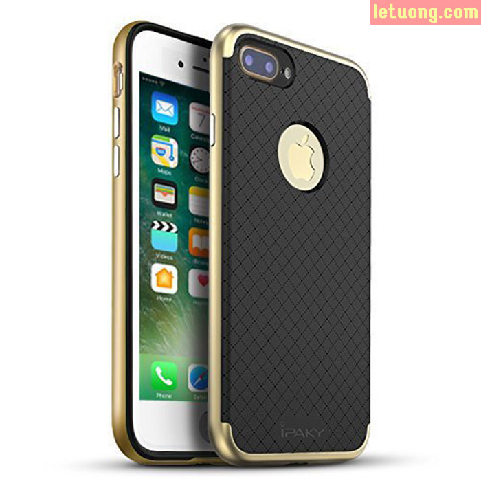 Ốp lưng Iphone 7 Plus Ipaky Case neo Hybrid Caro + kính cường lực 2