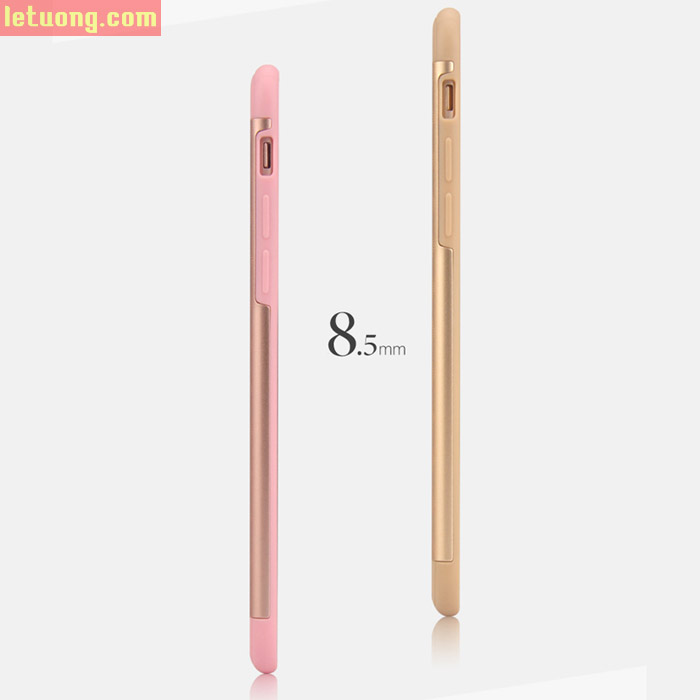 Ốp lưng Iphone 7 Plus YED Metal + khung mềm TPU + kính cường lực 9