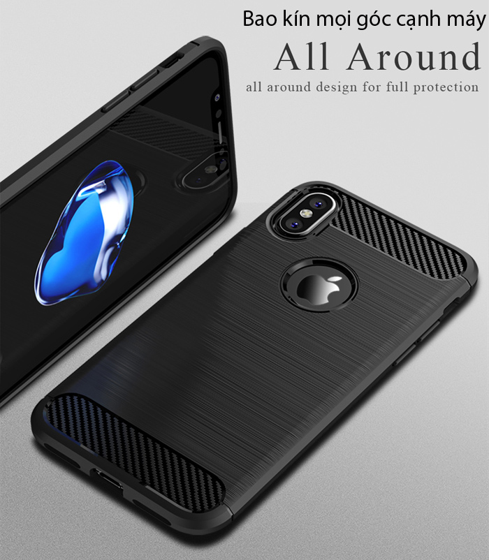 Ốp lưng Iphone X ( Iphone 10 ) Ipaky Case Carbon chống vân tay 3