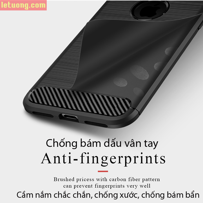 Ốp lưng Iphone X ( Iphone 10 ) Ipaky Case Carbon chống vân tay 2