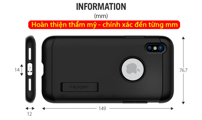 Ốp lưng Iphone X ( Iphone 10 ) Spigen Slim Armor chống sốc ( USA ) 3