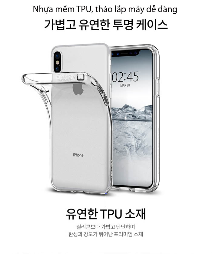 Ốp lưng Iphone X Spigen Liquid Crystal trong suốt nhựa mềm ( USA ) 1