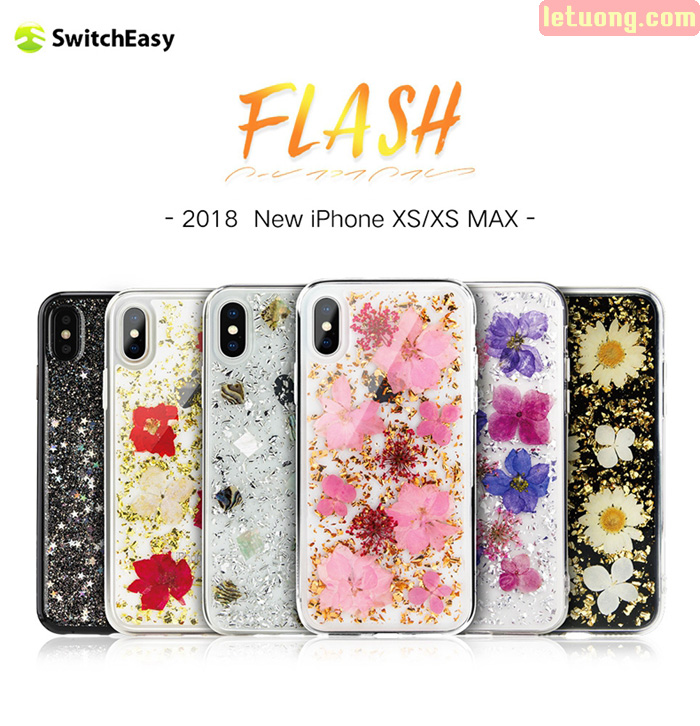 Ốp lưng iPhone Xs Max SwitchEasy Flash 3D - Hoa thật 100% cực độc 2