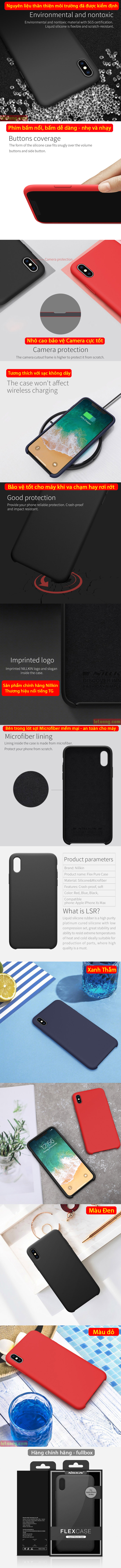 Ốp lưng iPhone Xs Max Nillkin Flex Case Silicon mềm mịn như da em bé 5