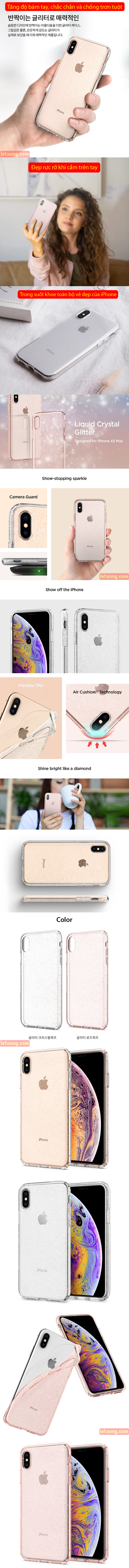 Ốp lưng iPhone Xs Max Spigen Liquid Crystal Glitter kim tuyến ( Hàng USA ) 4