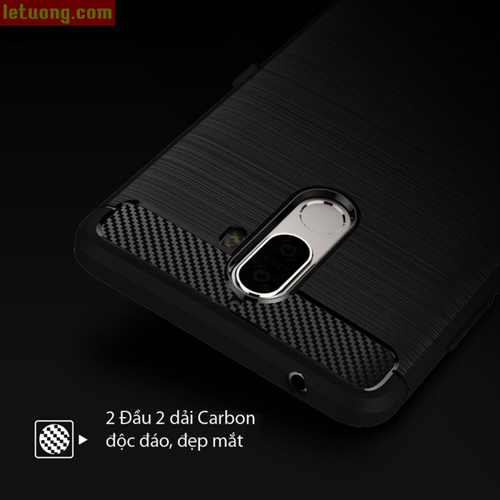 Ốp lưng Lenovo K8 Plus Viseaon Rugged Armor Carbon nhựa mềm 1