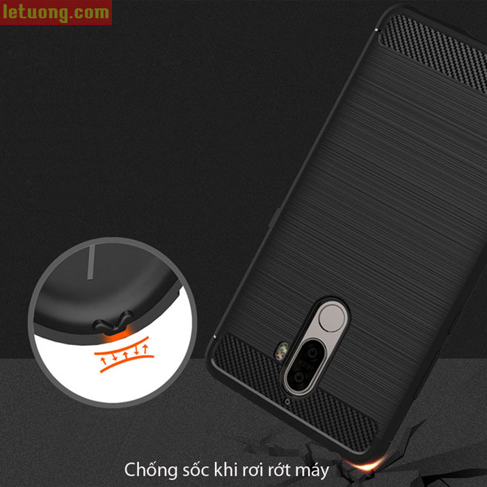 Ốp lưng Lenovo K8 Plus Viseaon Rugged Armor Carbon nhựa mềm 3