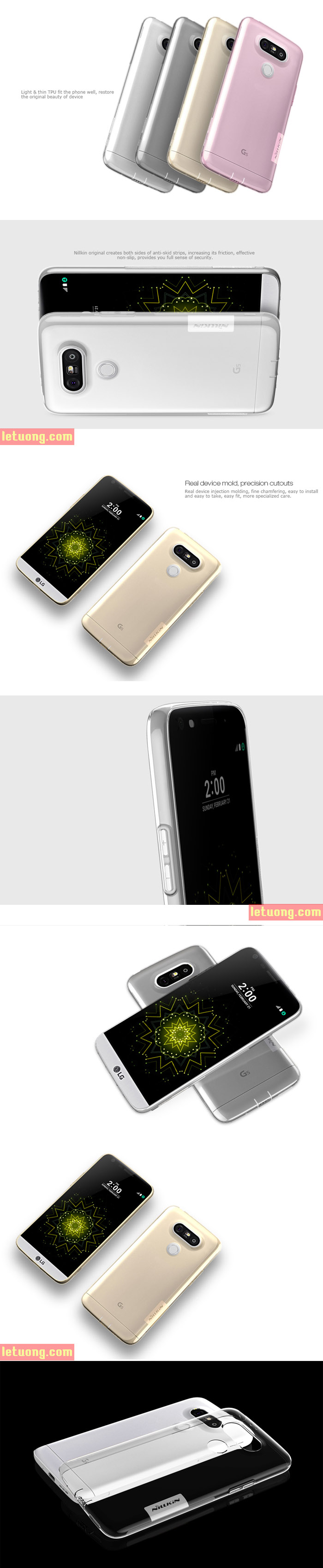 Ốp lưng LG g5 Nillkin Nature nhựa mềm TPU trong suốt 0,6mm 9