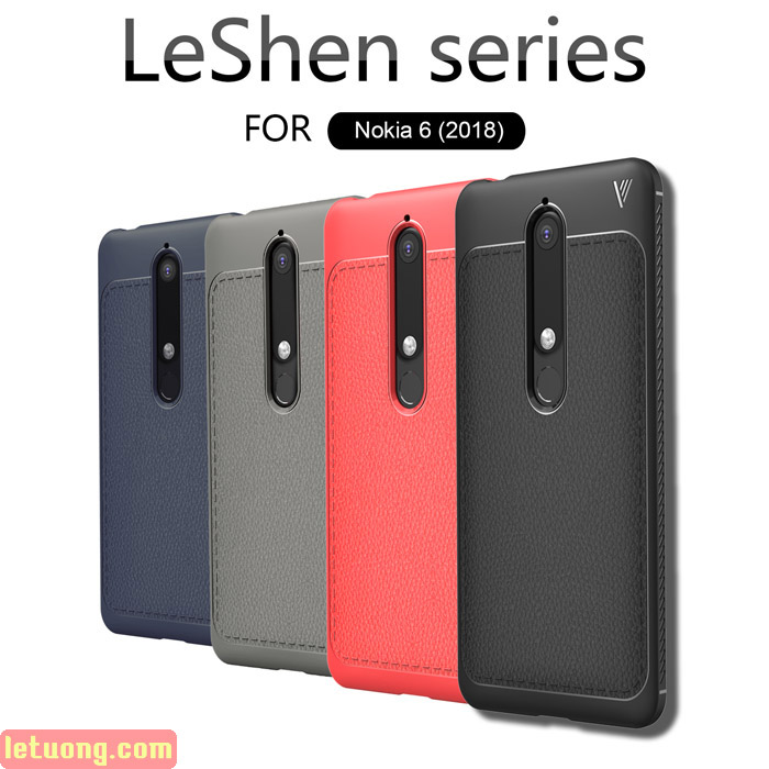 Ốp lưng Nokia 6 New 2018 Lenuo Leshen Serie vân da sang trọng 1