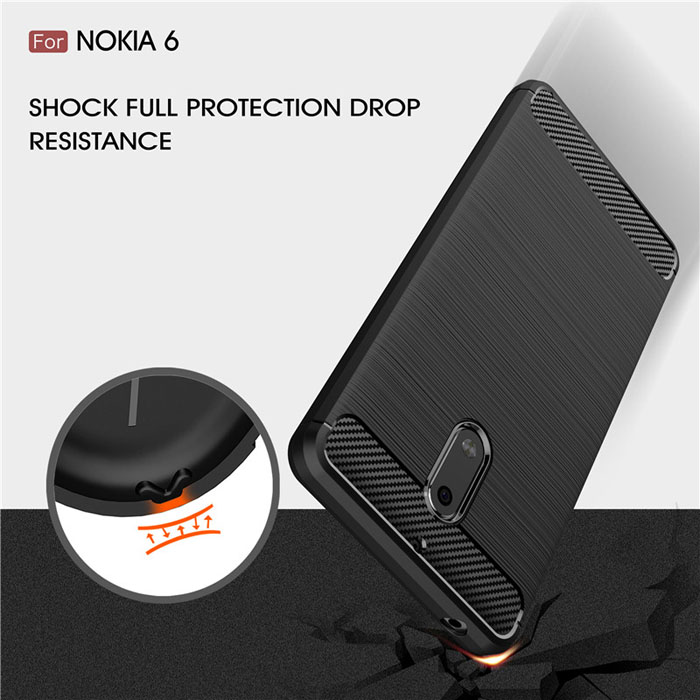 Ốp lưng Nokia 6 Viseaon Rugged Armor Carbon nhựa dẻo cao cấp 3