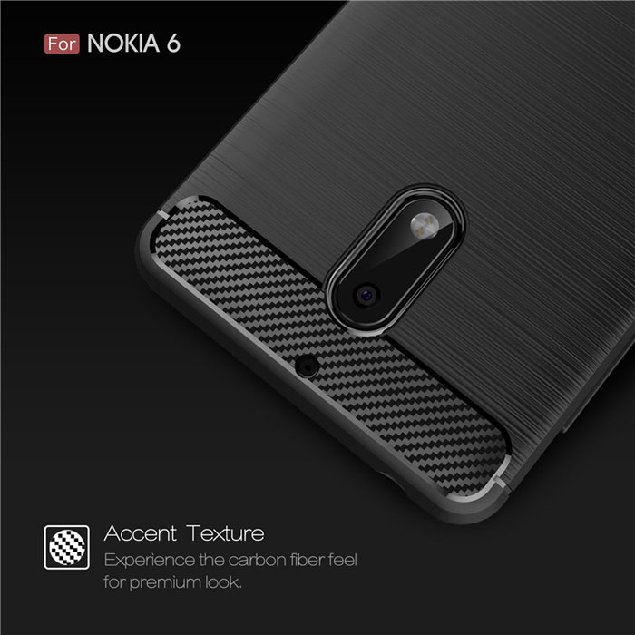 Ốp lưng Nokia 6 Viseaon Rugged Armor Carbon nhựa dẻo cao cấp 1