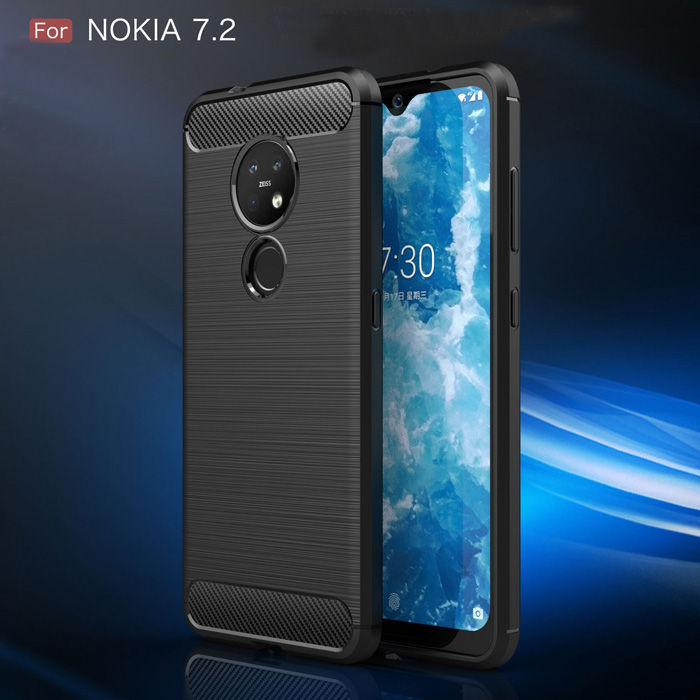 Ốp lưng Nokia 7.2 Viseaon Carbon Fiber nhựa mềm - chống vân tay 2