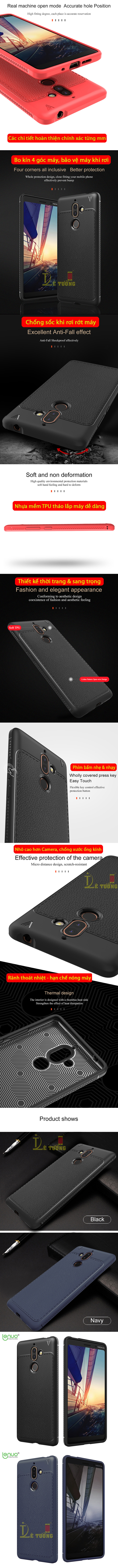 Ốp lưng Nokia 7 Plus Lenuo Leshen Serie vân da sang trọng 4