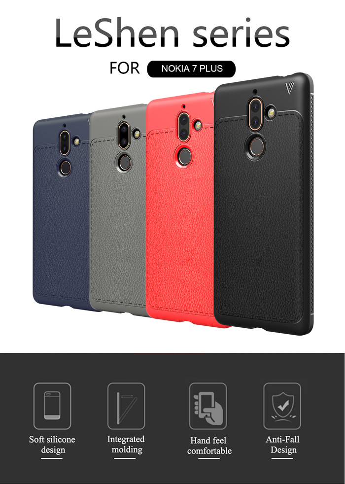 Ốp lưng Nokia 7 Plus Lenuo Leshen Serie vân da sang trọng 1