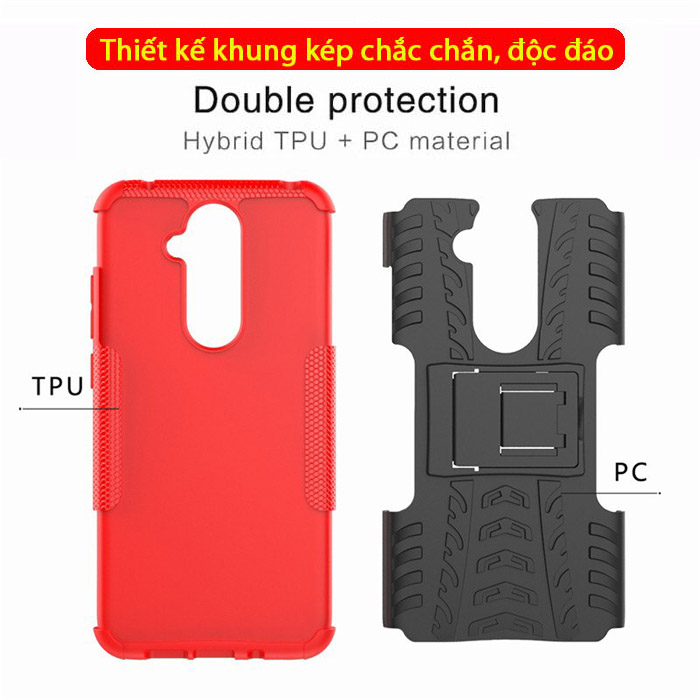 Ốp lưng Nokia 8.1 / X7 2018 LT Armor Special chống sốc - có chân chống + Tặng dán lưng Carbon 1