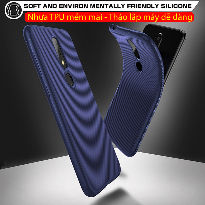 Ốp lưng Nokia X6 LT Classic Twill nhựa mềm TPU - chống vân tay 2