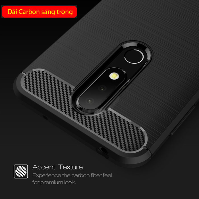 Ốp lưng Nokia X6 Viseaon Carbon Fiber nhựa mềm - chống sốc 1