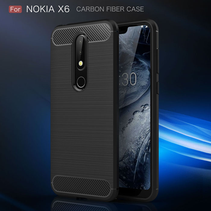 Ốp lưng Nokia X6 Viseaon Carbon Fiber nhựa mềm - chống sốc 2