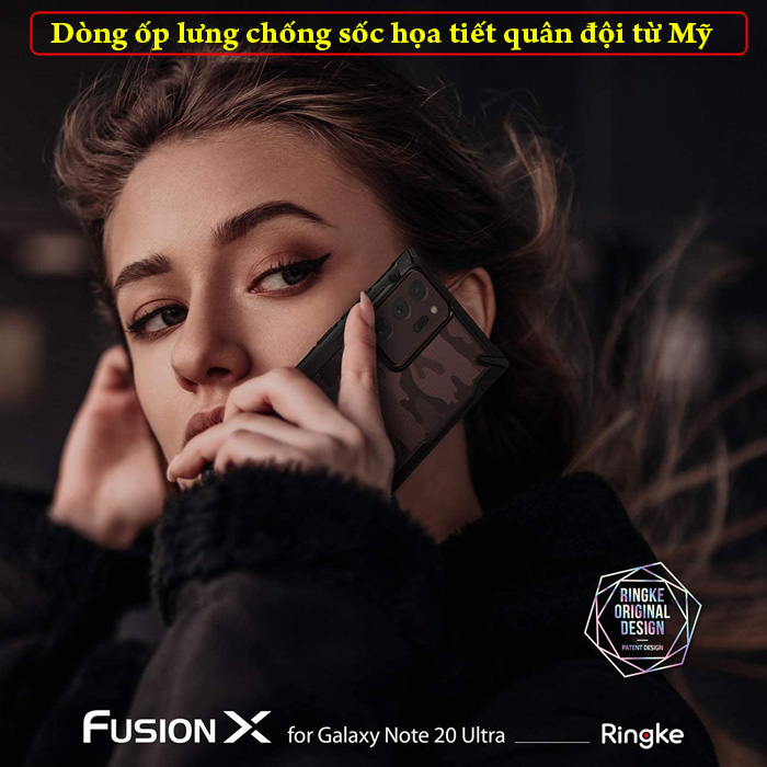Ốp lưng Samsung Note 20 Ultra / 5G Ringke Fusion X Camo ( từ USA ) 3