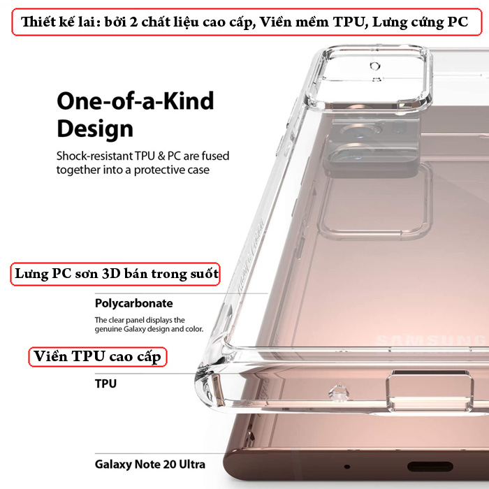 Ốp lưng Note 20 Ultra / 5G Ringke Fusion trong suốt  ( Hàng Mỹ ) 2