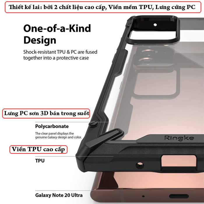 Ốp lưng Galaxy Note 20 Ultra / 5G Ringke Fusion X ( Hàng USA ) 1