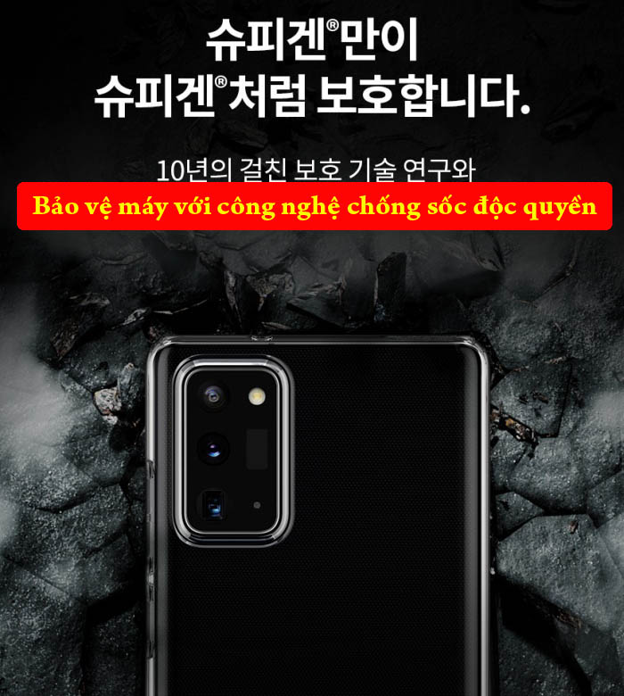 Ốp lưng Note 20 Ultra / 5G Spigen Liquid Crystal trong suốt ( Hàng USA ) 3