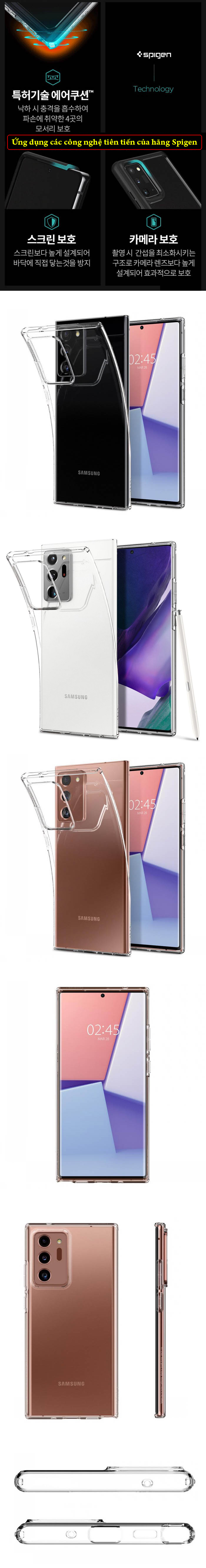 Ốp lưng Note 20 Ultra / 5G Spigen Liquid Crystal trong suốt ( Hàng USA ) 8