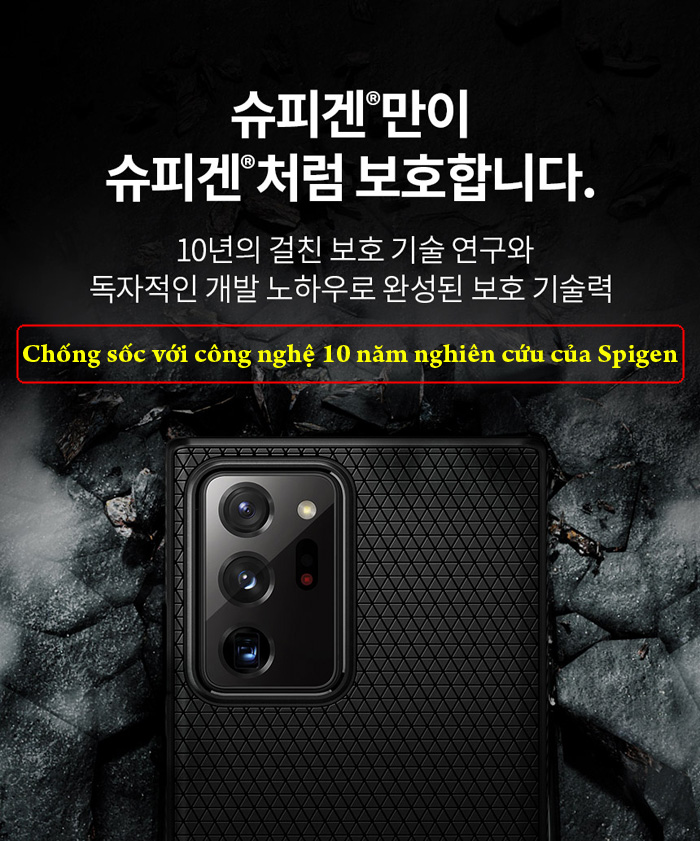 Ốp lưng Samsung Note 20 Ultra / 5G Spigen Liquid Air Armor từ Mỹ 3