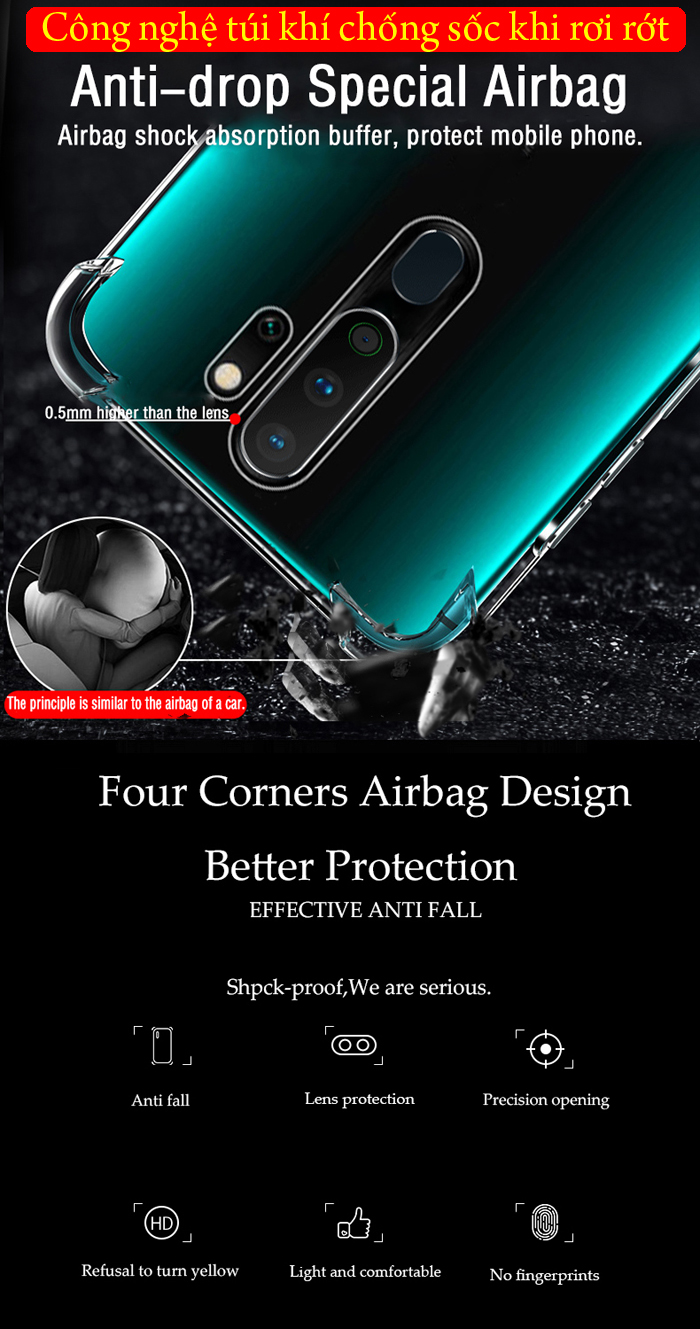 Ốp lưng Oppo A5 2020 LT Airbag Case trong suốt chống sốc 2