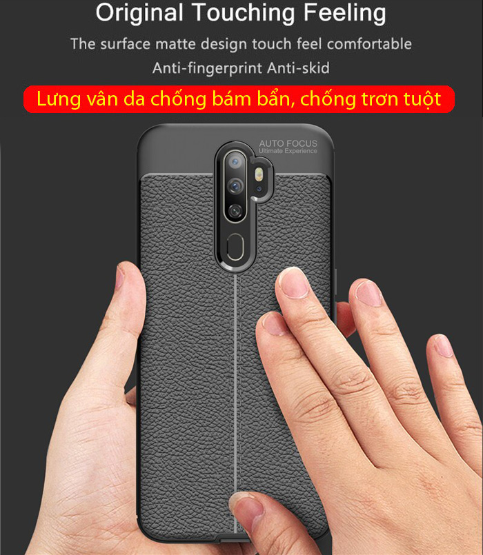 Ốp lưng Oppo A5 2020 LT Leather Design Case vân da - sang trọng 1