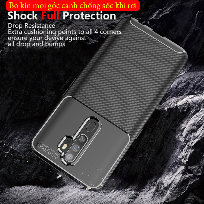 Ốp lưng Oppo A9 2020 LT Carbon Fiber Case chống bám vân tay 4