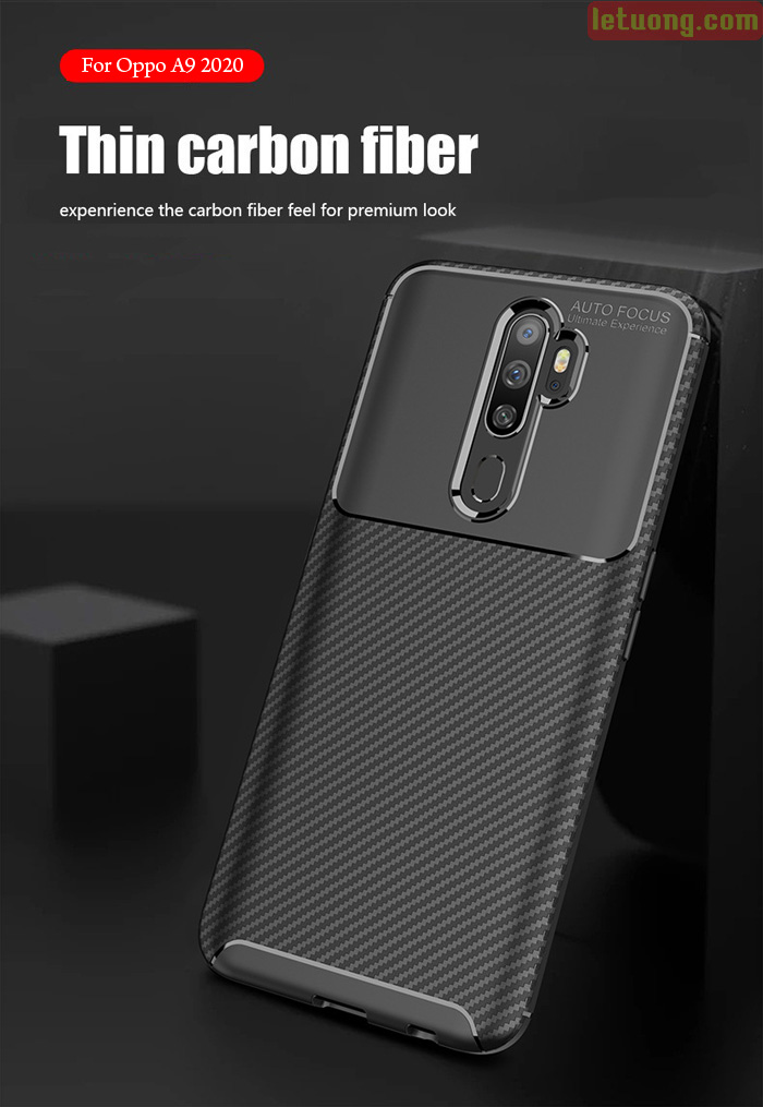 Ốp lưng Oppo A9 2020 LT Carbon Fiber Case chống bám vân tay 5