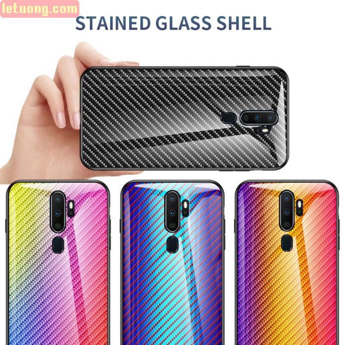 Ốp lưng Oppo A9 2020 LT Glass Carbon 3D Cực độc, Rất đẹp 1