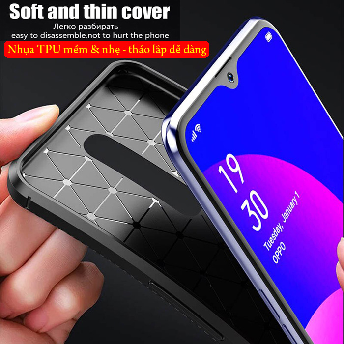 Ốp lưng Oppo F11 LT Carbon Fiber Case chống bám vân tay 2