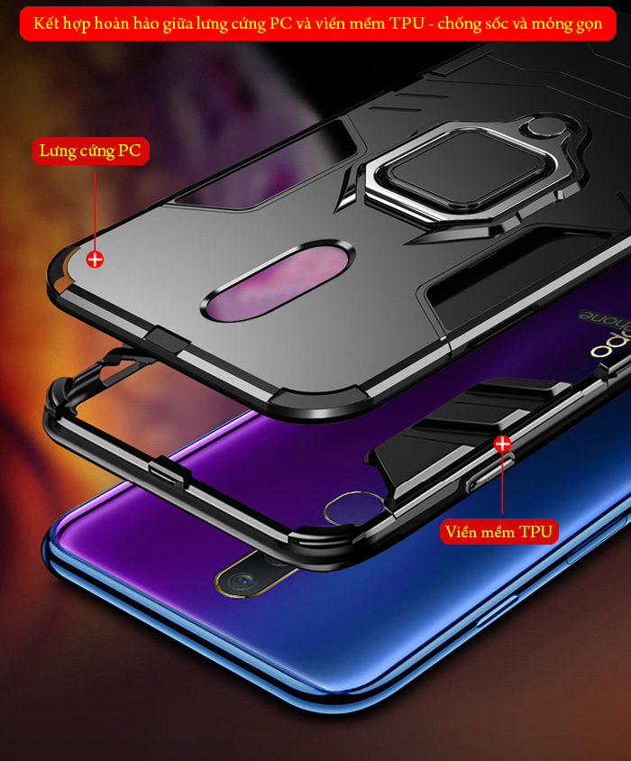 Ốp lưng Oppo F11 Pro LT iRon Man iRing 360 phiên bản mới 2