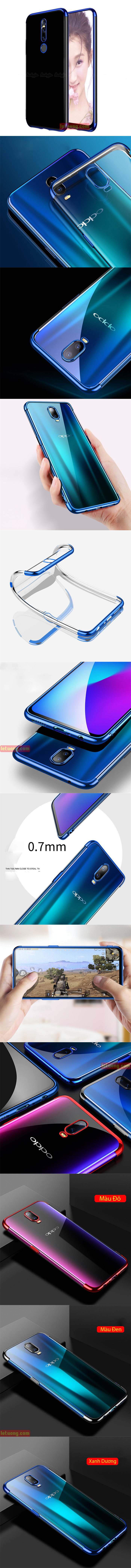 Ốp lưng Oppo F11 LT Plating Case trong suốt viền mạ Crom sáng bóng 4