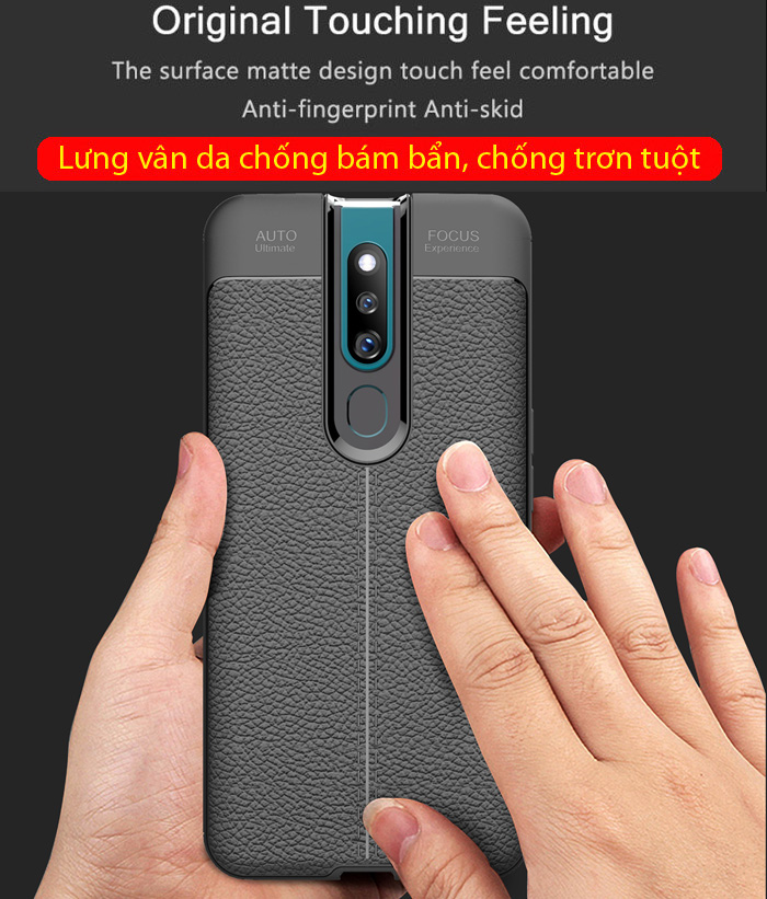 Ốp lưng Oppo F11 Pro LT Leather Design Case vân da - sang trọng 1