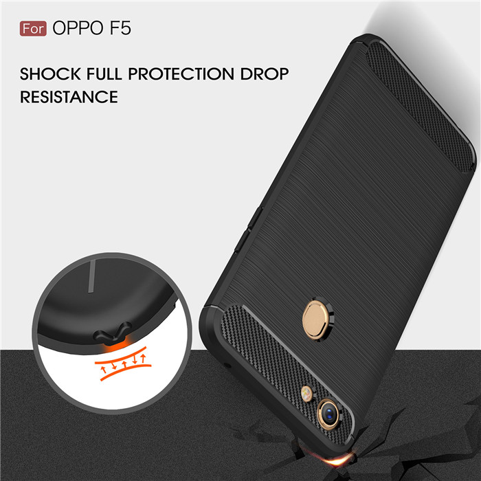 Ốp lưng Oppo F5 Viseaon Rugged Armor Carbon nhựa mềm chống sốc 3