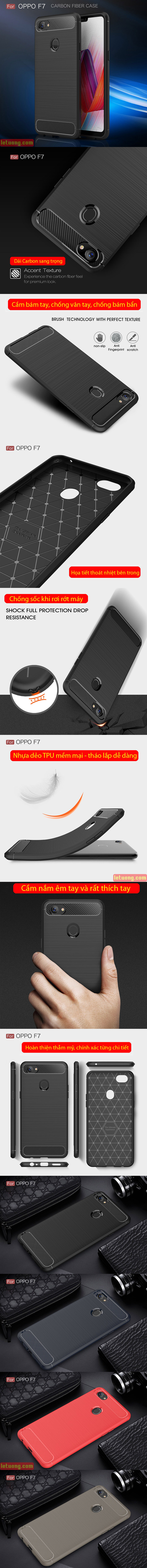 Ốp lưng Oppo F7 Viseaon Rugged Armor Carbon nhựa mềm - chống sốc 5