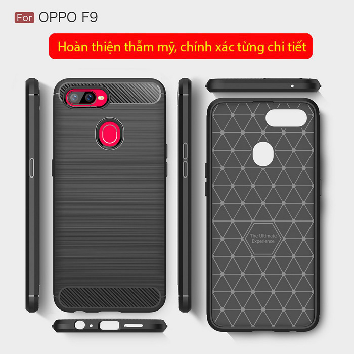 Ốp lưng Oppo F9 Viseaon Carbon Fiber nhựa mềm - chống vân tay 5