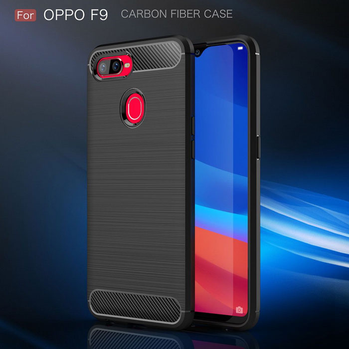 Ốp lưng Oppo F9 Viseaon Carbon Fiber nhựa mềm - chống vân tay 2