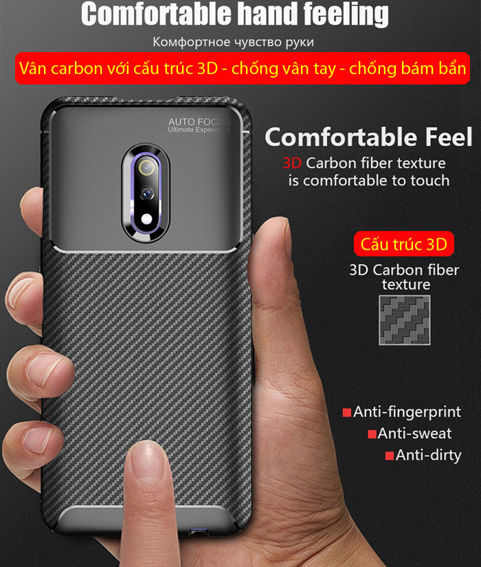 Ốp lưng Oppo K3 / Realme X LT Carbon Fiber Case chống bám vân tay 1