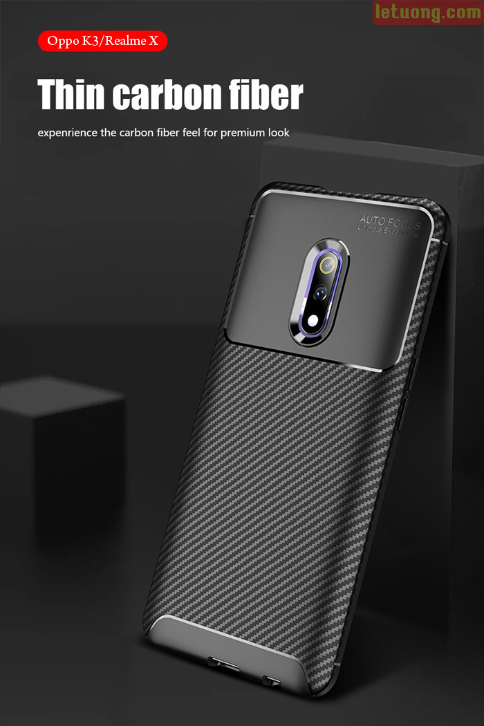 Ốp lưng Oppo K3 / Realme X LT Carbon Fiber Case chống bám vân tay 5
