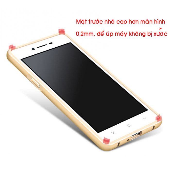 Ốp lưng Oppo R7 Lite MSVii Metal sang trọng tặng kính cường lực 2