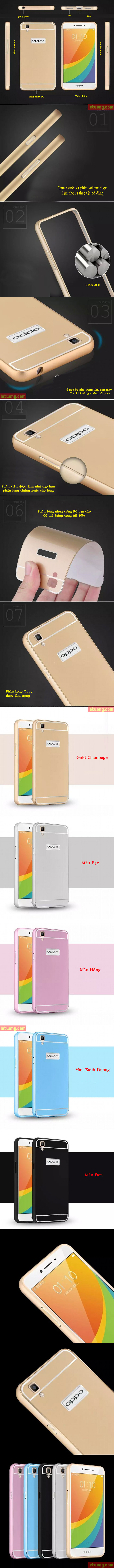 Ốp lưng Oppo R7S LT Armor Metal viền nhôm, lưng như Iphone 6 7