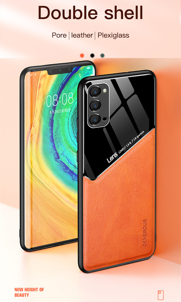 Ốp lưng Oppo Reno 4 Generous Leather Glass sang trọng độc đáo 4