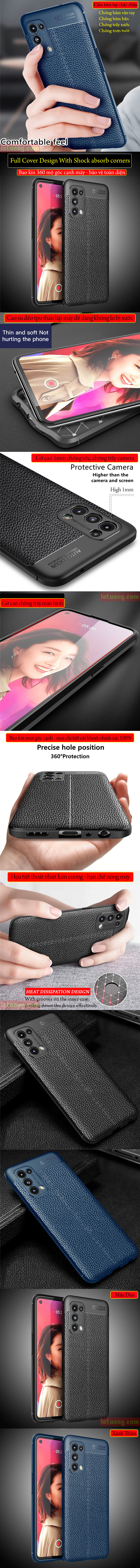 Ốp lưng Oppo Reno 5 LT Leather Design Case vân da sang trọng 6