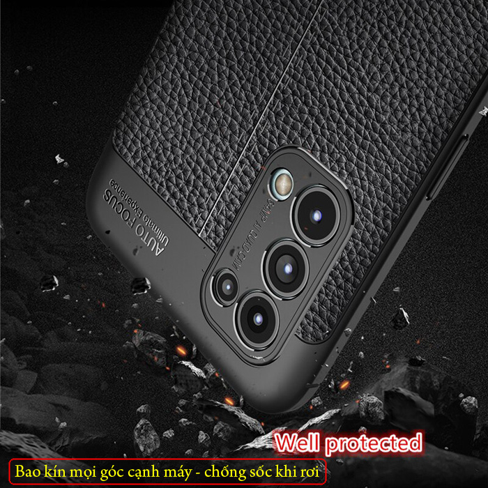 Ốp lưng Oppo Reno 5 LT Leather Design Case vân da sang trọng 3